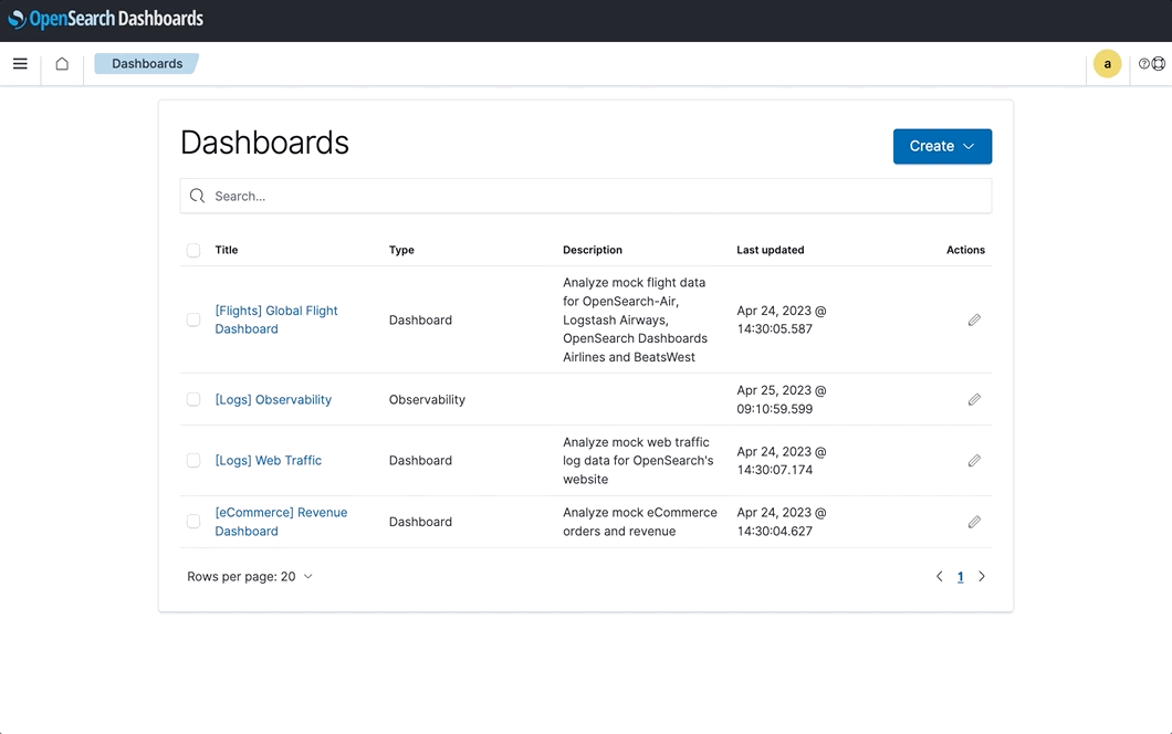 Demo of using Dashboard to view a list of observability plugins