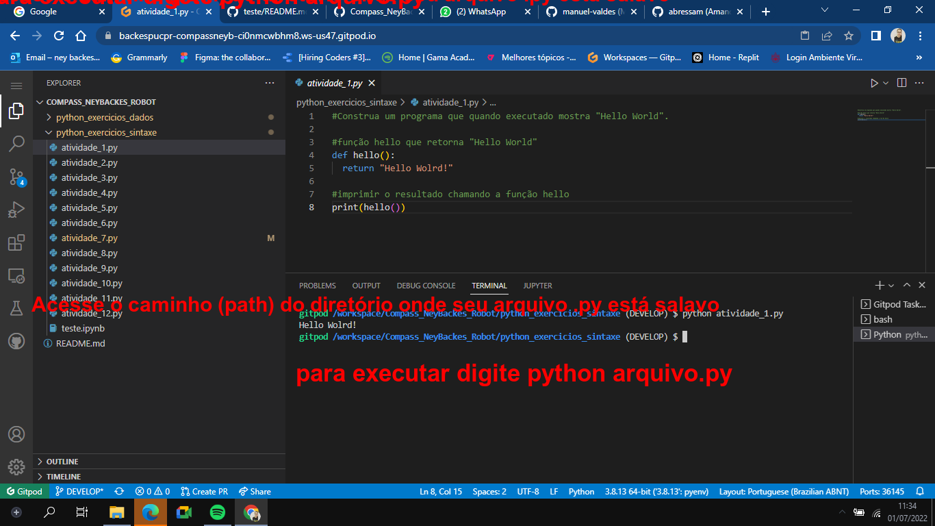 Github backespucpr atviidade python