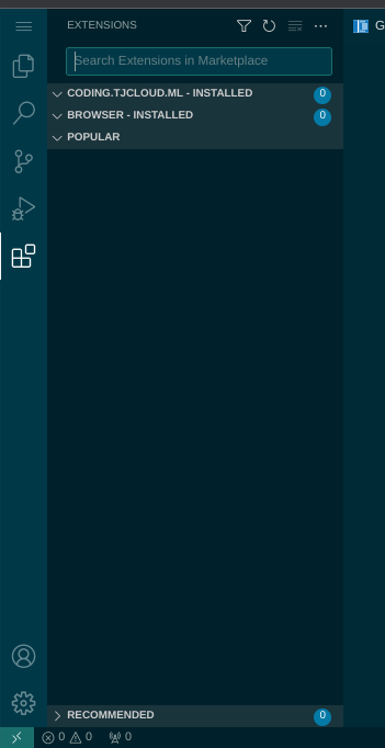 [Bug]: Extensions not showing up · Issue #5987 · coder/code-server · GitHub