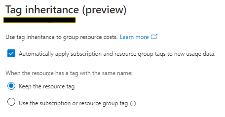 Tag inheritance - Use tag inheritance to group resource costs. · Issue ...