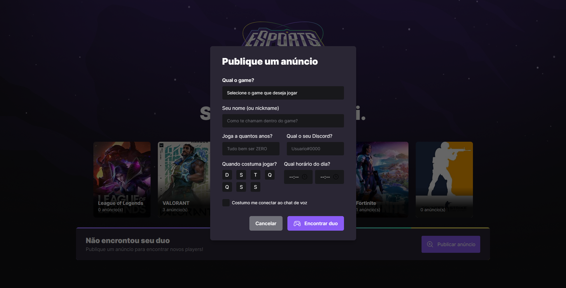 GitHub - Douglasvmatos/ProjectEsports
