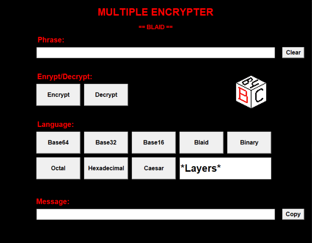 GitHub - Bl41d/Multiple-Encrypter: Pass to base64, base32, base16 ...