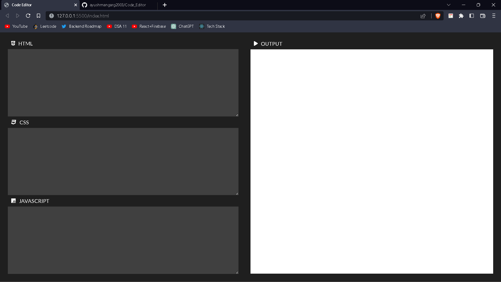 GitHub - ayushmangarg2003/CodeEditor