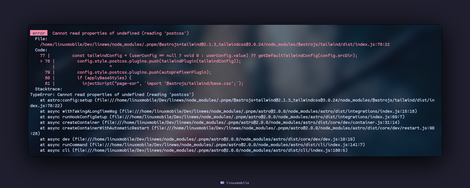 Astro 2.0 + TailwindCSS error after update to Astro 2.0 · Issue #5964 ...