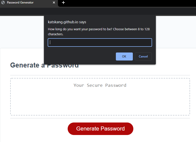 GitHub - KatSKang/Password-Generator: Random Password Generator