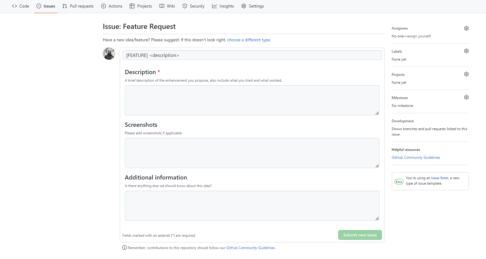 Add Feature Request Template by ahmedsilat44 · Pull Request #39 ...