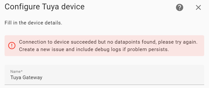 Connection to device succeeded but no datapoints found · Issue #989 ...