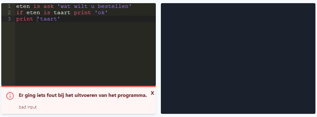 unexpected `bad input` error in level 6 [BUG] · Issue #1721 · hedyorg ...