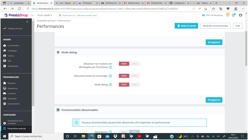 500 error on debug mode activation · Issue #29271 · PrestaShop ...