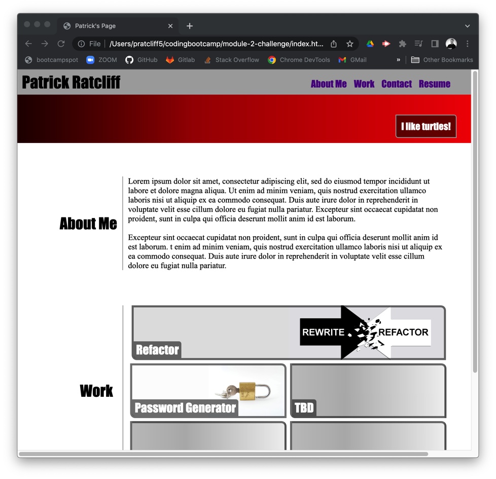 GitHub - PatrickARatcliff/module-2-challenge: My profile page · GitHub