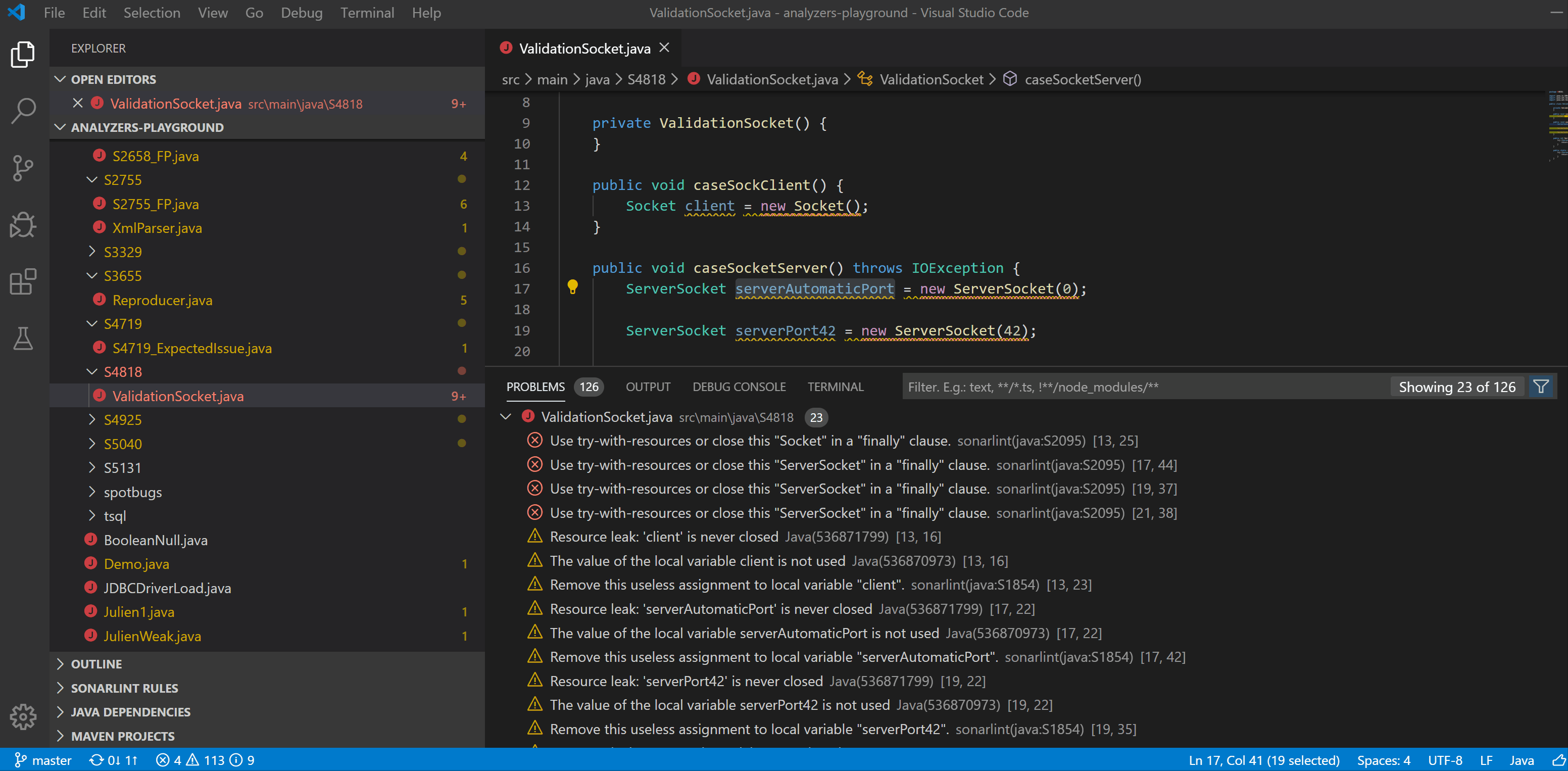 "Problems" filter criteria find nothing when a new Java file is ...