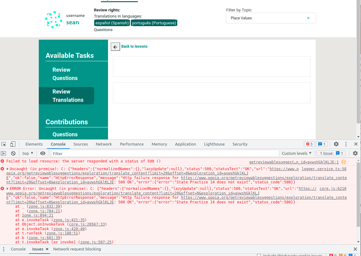 [BUG]: Translations review page not loading for some explorations ...