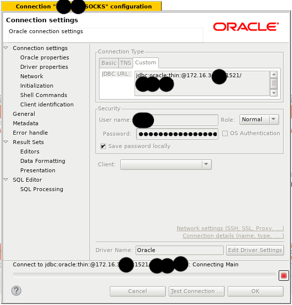 socks proxy support for oracle connection not working 5.2.0 · Issue ...