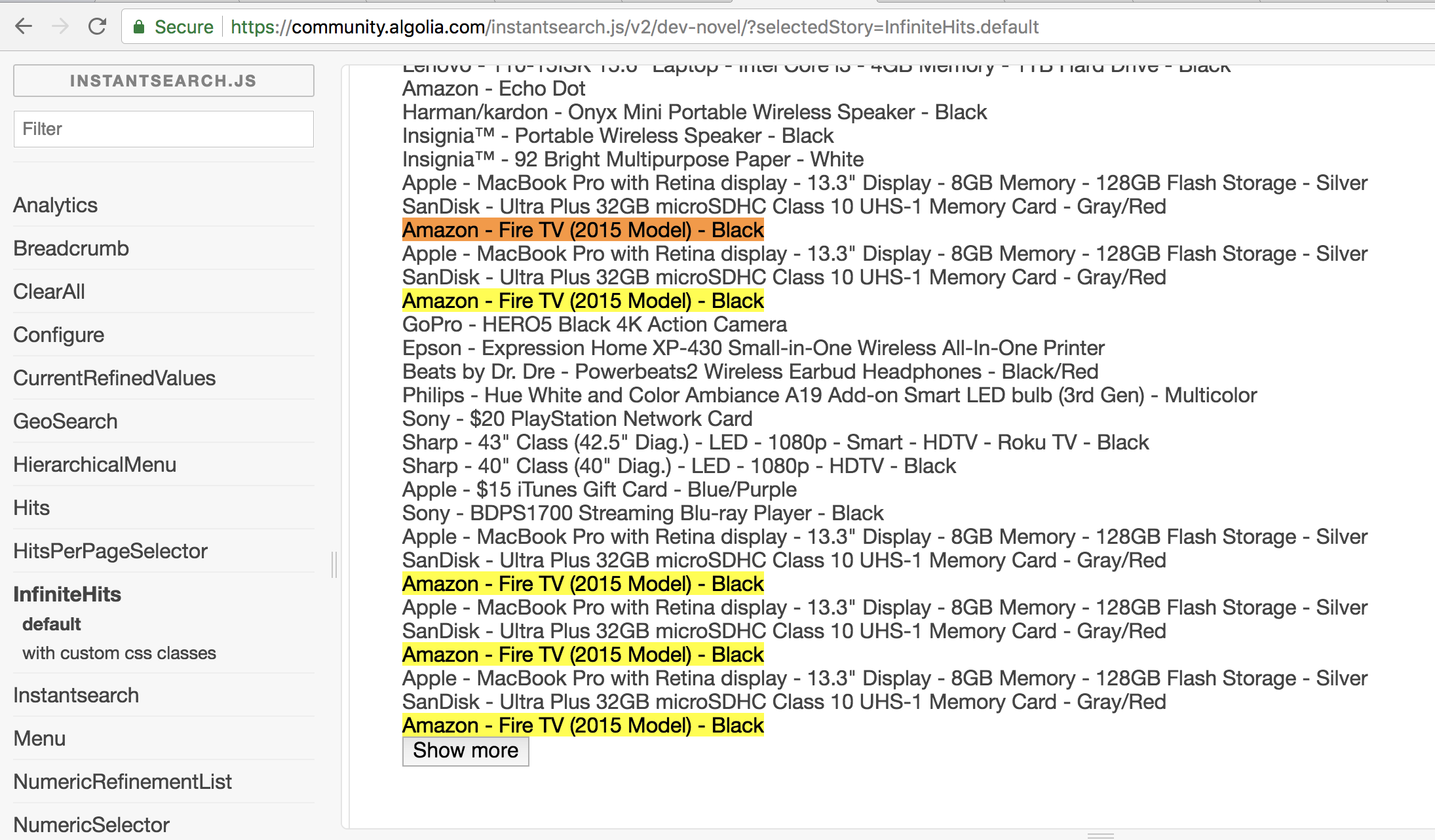 Instant Search With Infinite Scroll Repeats Records Issue 2938 