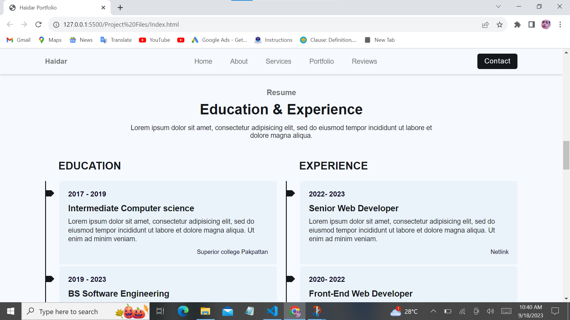 GitHub - HaidarRehmanNazir/My-Portfolio: MY FIRST WEBSITE on porfolio.