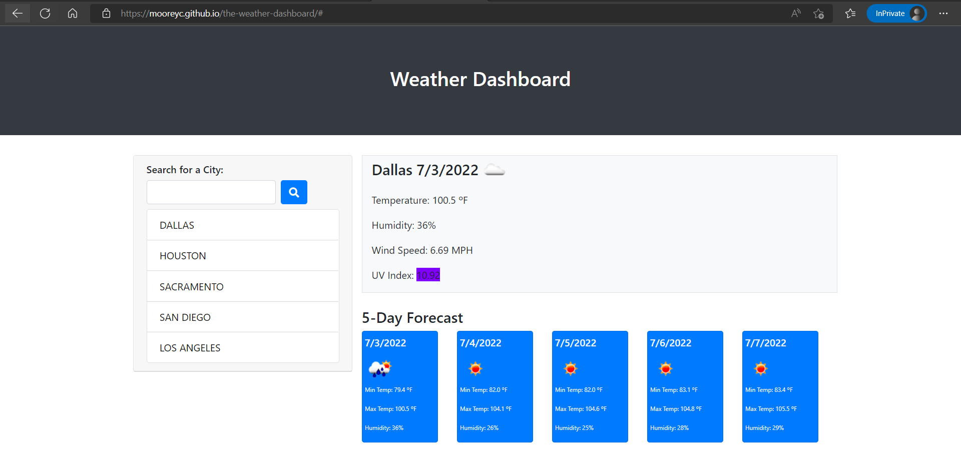 GitHub - mooreyc/the-weather-dashboard