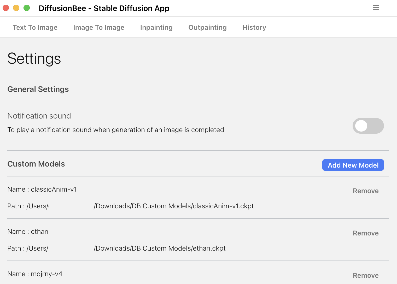 Image of importing custom model