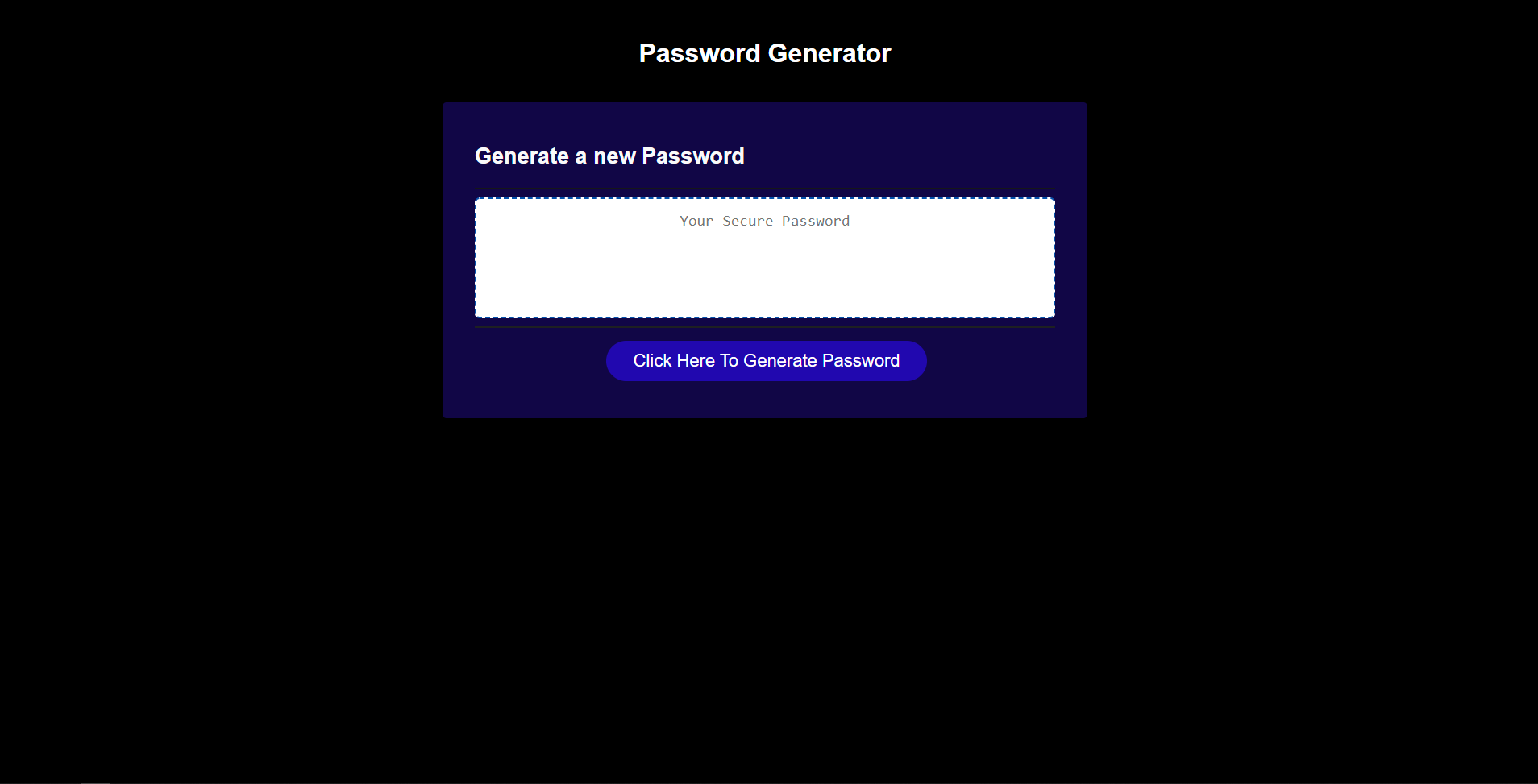 GitHub - Nikolas-T/Password-GeneratorJS: challenge 3 random password ...