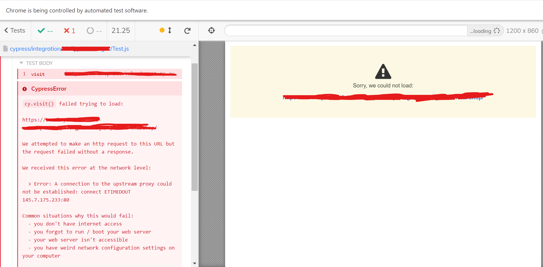Not able to open corporate site via cypress in Windows 11 · Issue ...