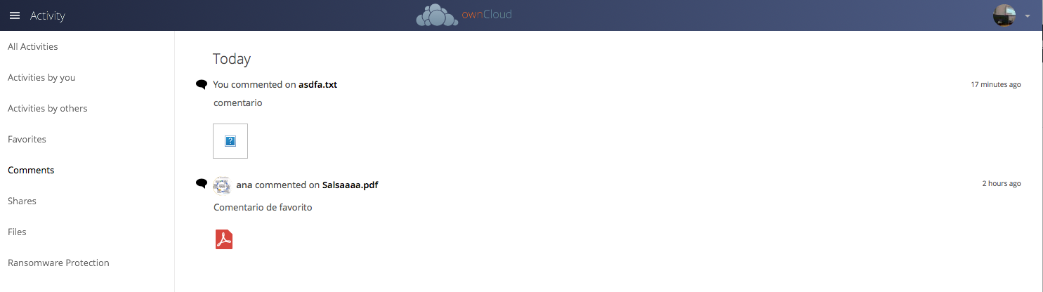 screen shot 2018-05-30 at...
Tested with oc 10.0.10 and activity app 2.4.0
Tested with oC 10.0.10 and Activity release-2.3.8 Comments activity does not show the preview for txt files: **Safari** ![screen shot 2018-09-24 at 15 08 50