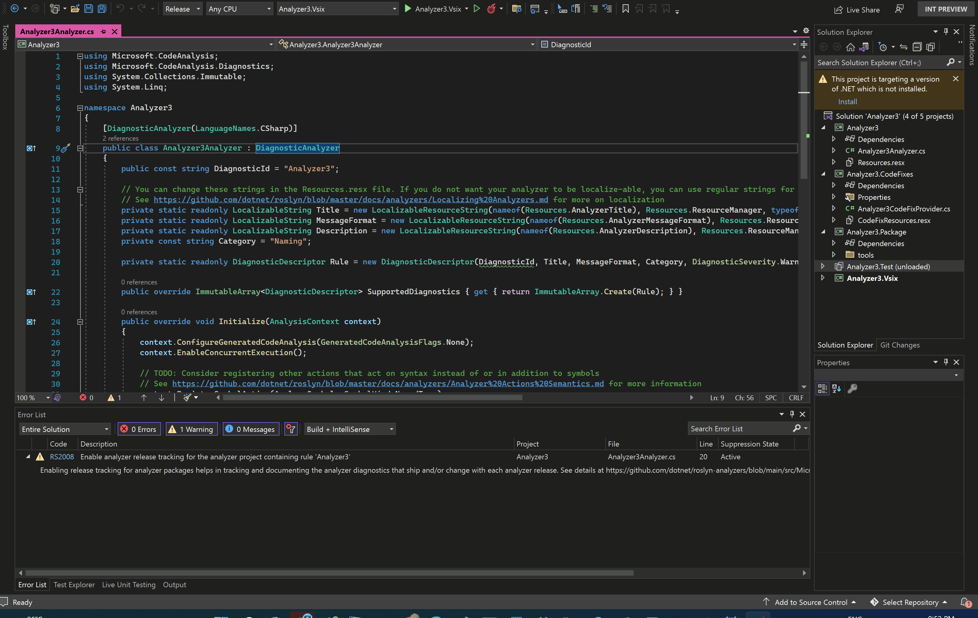 ReleaseTrackingAnalyzer
