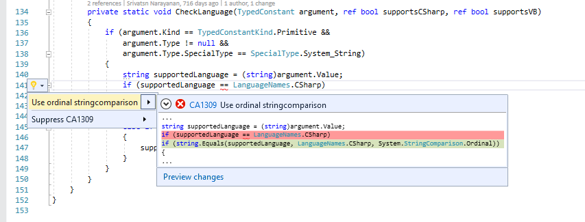 Fixer for CA1309 does not support FixAll · Issue #1380 · dotnet/roslyn ...