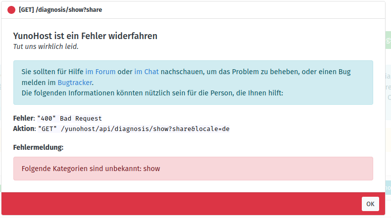 The API connection from the server to the software has not been running ...