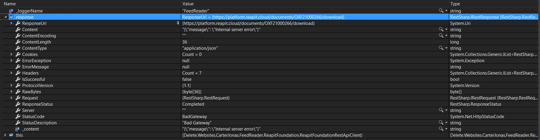 Internal server error on brochure API call · Issue #6991 · reapit ...