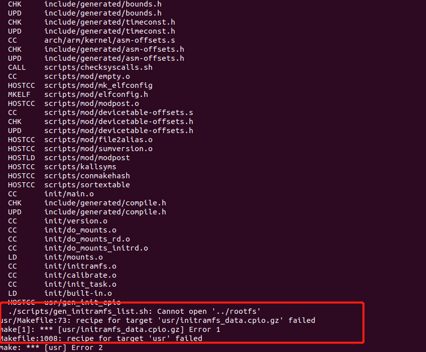 内核编译出现“recipe for target 'usr/initramfs_data.cpio.gz' failed” · Issue ...