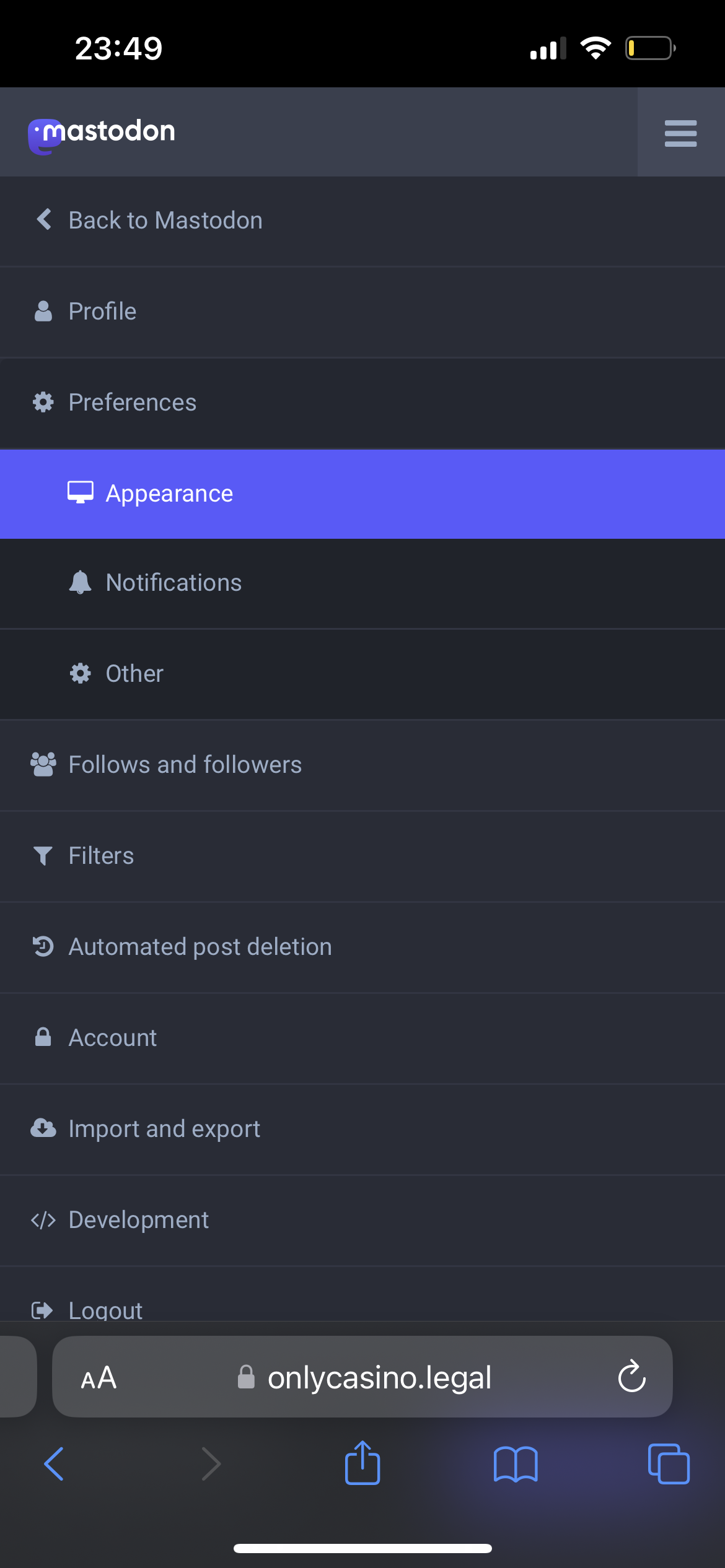 web UI bug for smaller screens in /settings · Issue #21279 · mastodon ...