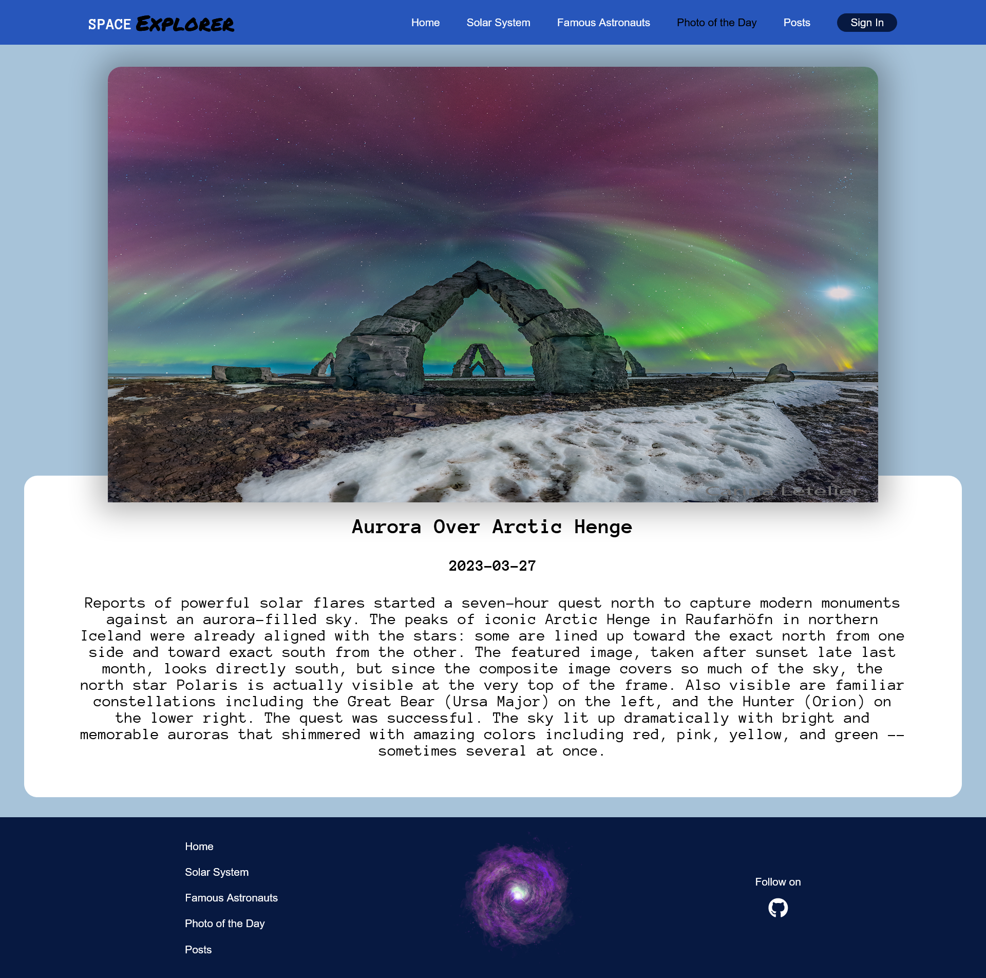 GitHub - ivaylokarafeizov/space-explorer: Here is uploaded the React ...