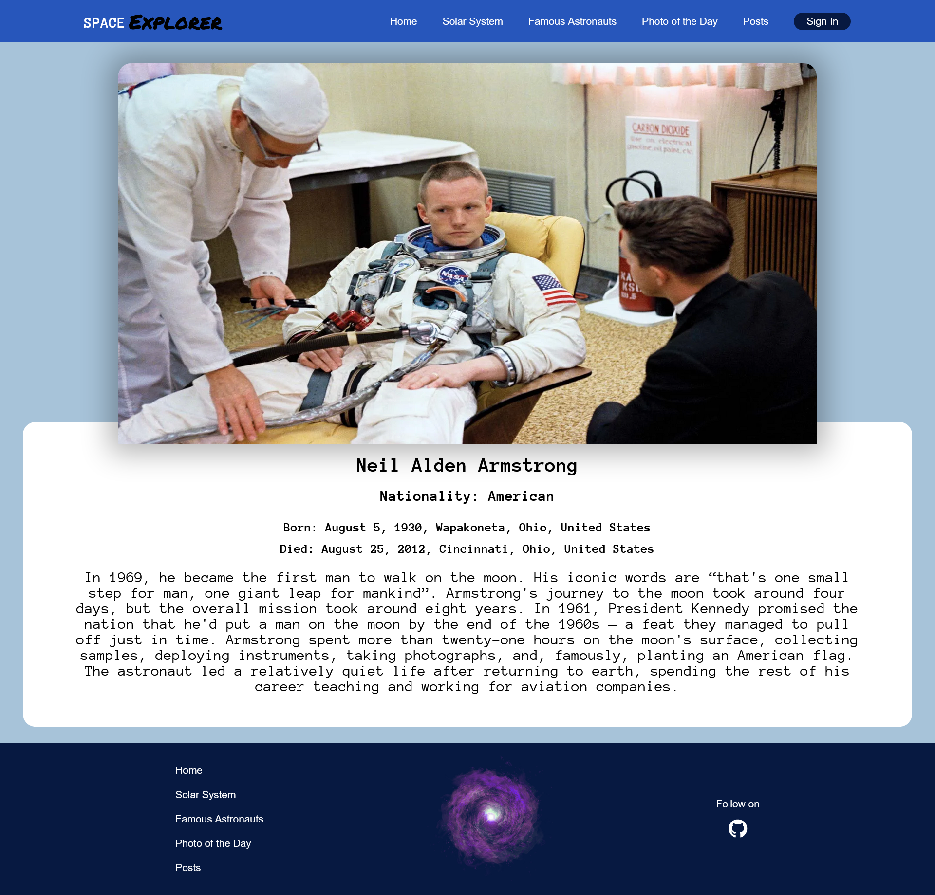 GitHub - ivaylokarafeizov/space-explorer: Here is uploaded the React ...
