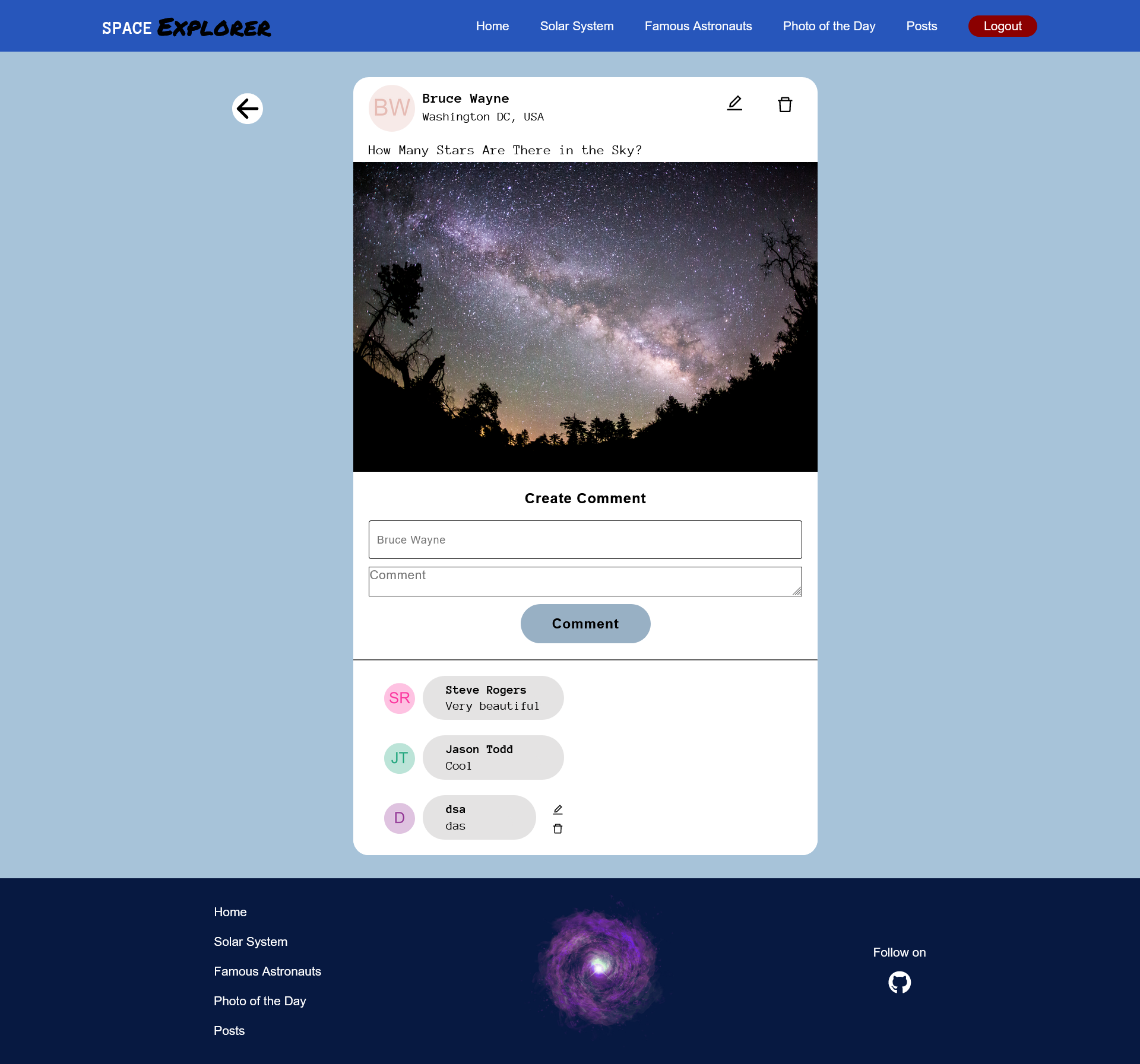 GitHub - ivaylokarafeizov/space-explorer: Here is uploaded the React ...