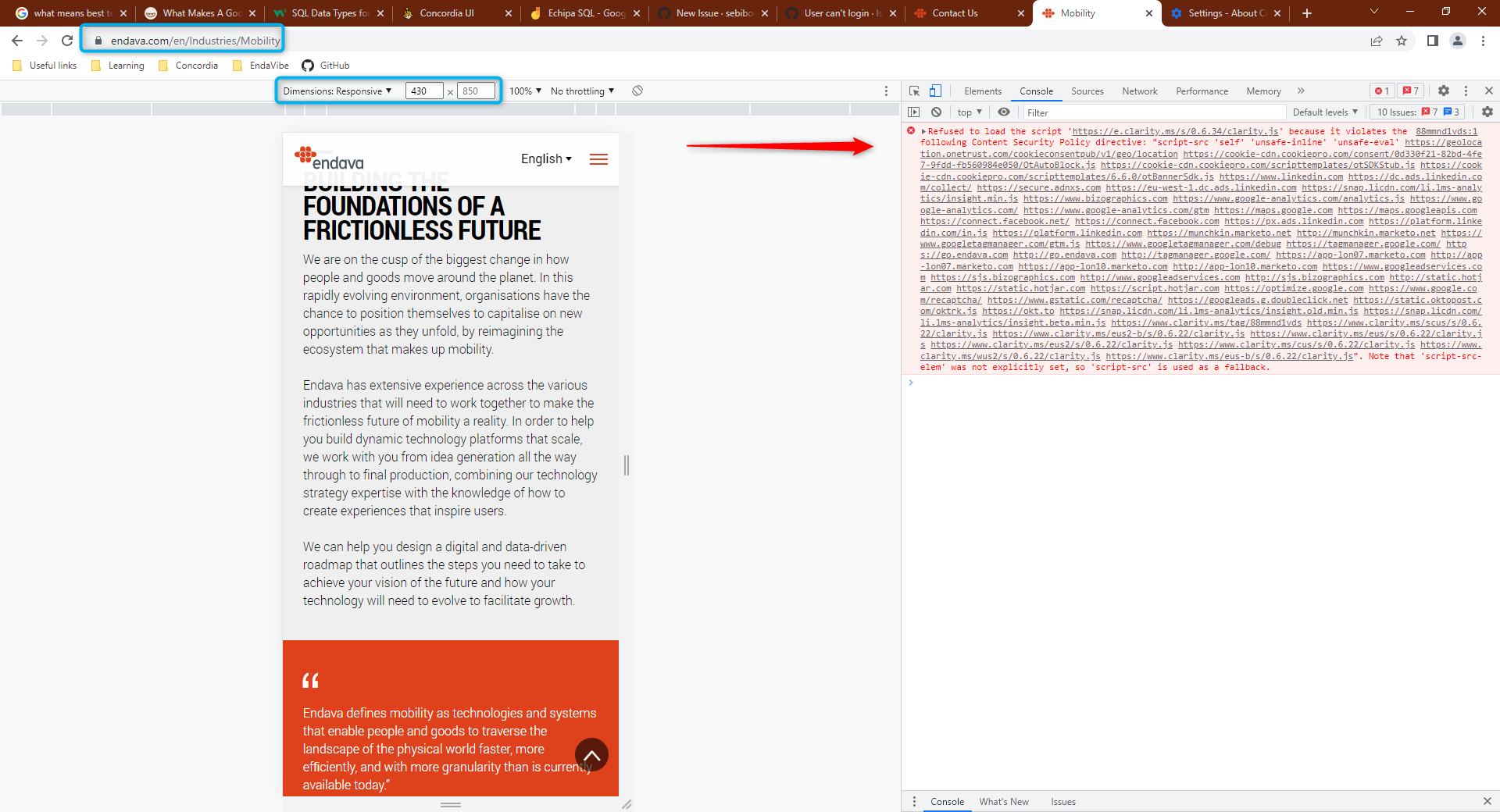 javascript refused to load the script 'https: Images... Refused to load the script 'https://e.clarity.ms/s/0.6.34/clarity.js ...