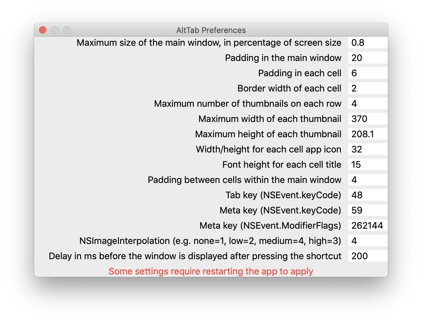 Better UX to set user preferences · Issue #49 · lwouis/alt-tab-macos ...