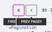 pagination buttons with overlapping tooltips