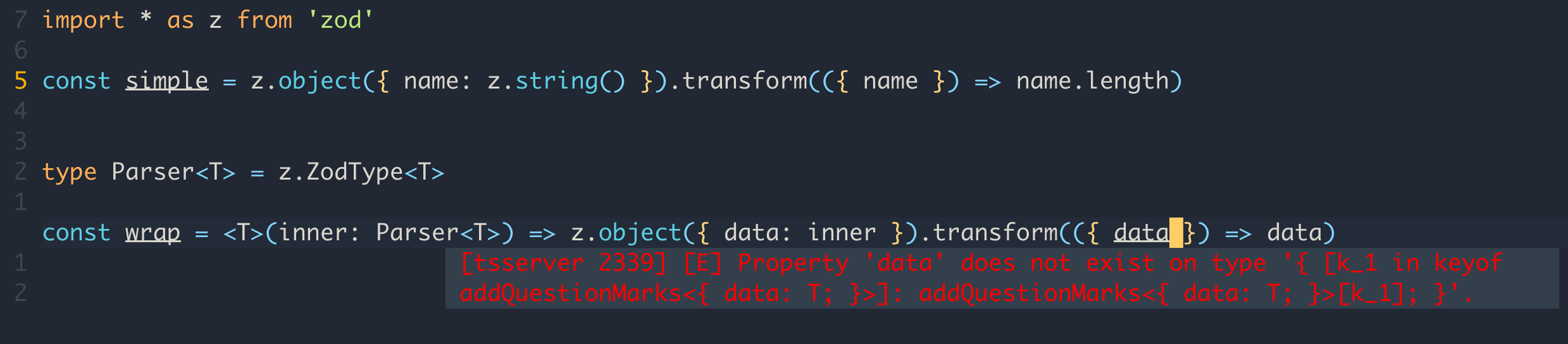 Error when transforming wrapped parser · Issue #361 · colinhacks/zod ...