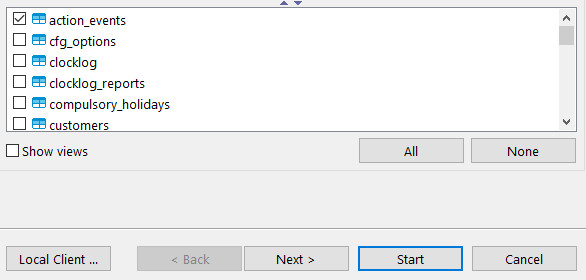 Check All for Database Dump Ignores Tables - Manual Check Works Fine ...