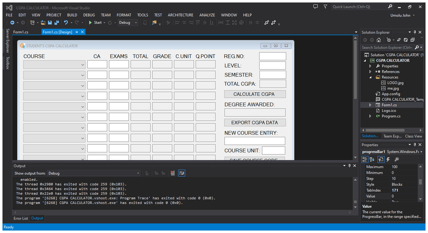 GitHub - John-Umolu/CGPA-Calculator-using-MS-Visual-Studio-and-C-Sharp ...