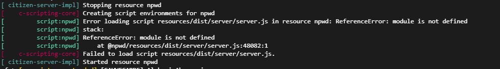 Bug : Couldn't start server.js · Issue #767 · project-error/npwd · GitHub