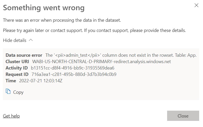 [CoE Starter Kit - BUG] There was an error when processing the data in ...