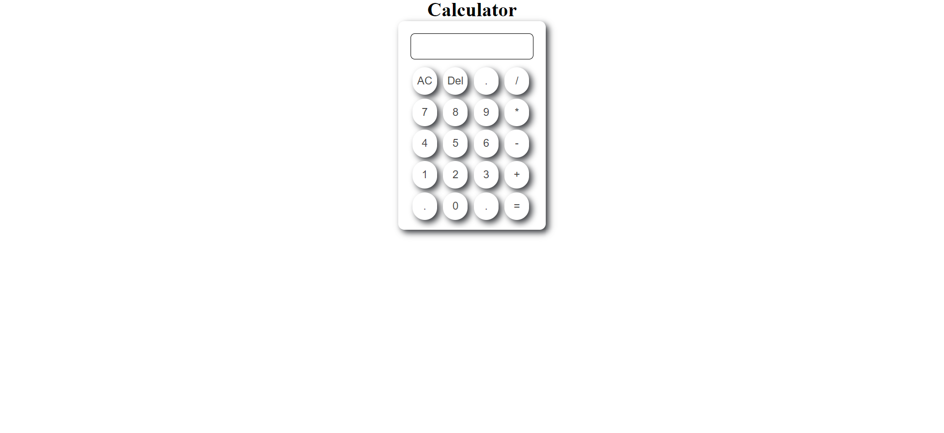 GitHub VivekJoshi27/Simple_calculator Simple Calculator Html, CSS