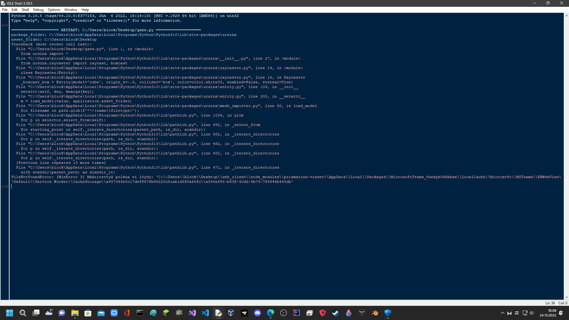 it gives me random error · Issue 476 · pokepetter/ursina · GitHub