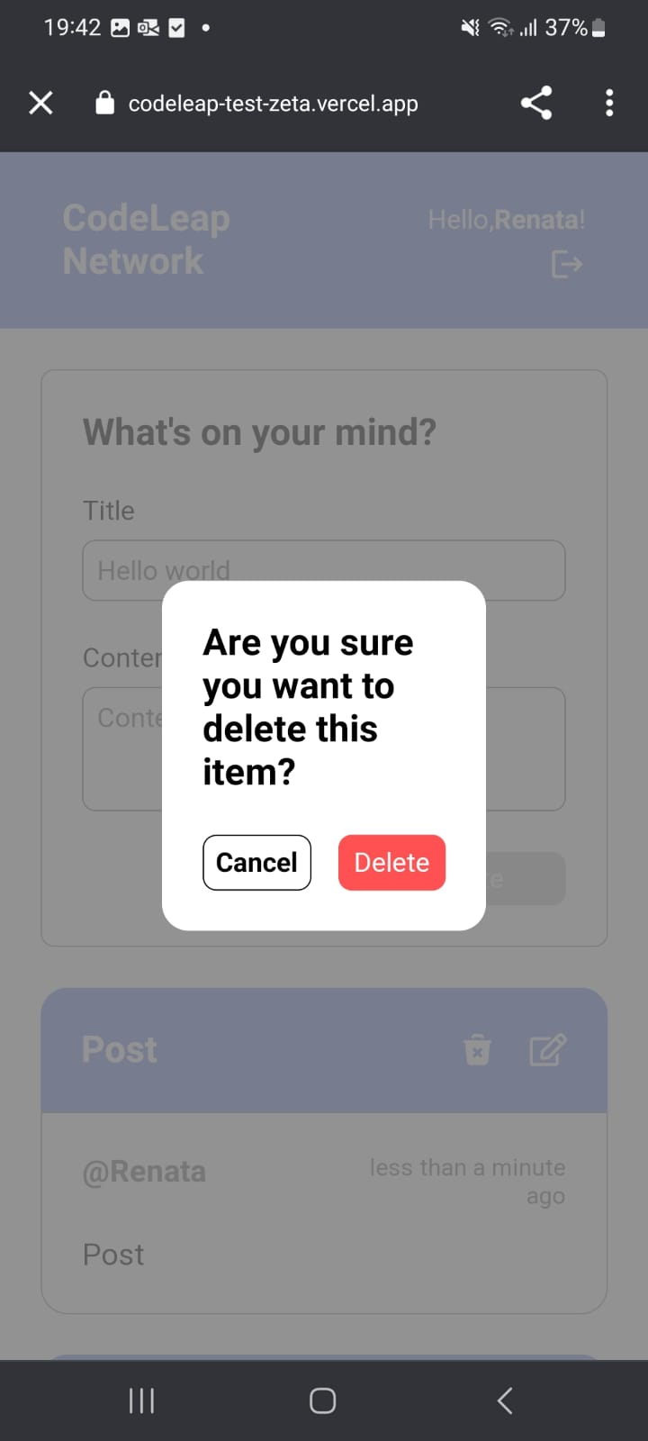Github Renatadellamatriz Codeleap Test Codeleap Network Test