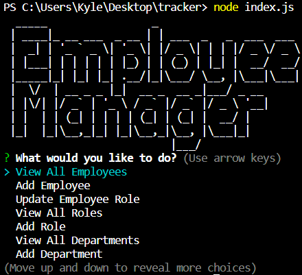 GitHub - kyky19/employeetracker: Command line app used to track employees