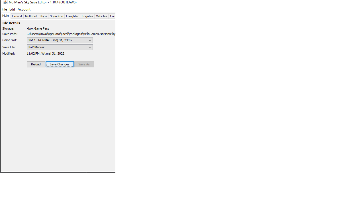 Save editor stuck and dind't save a file now, when I load a save it  starting as a new game. · Issue #586 · goatfungus/NMSSaveEditor · GitHub