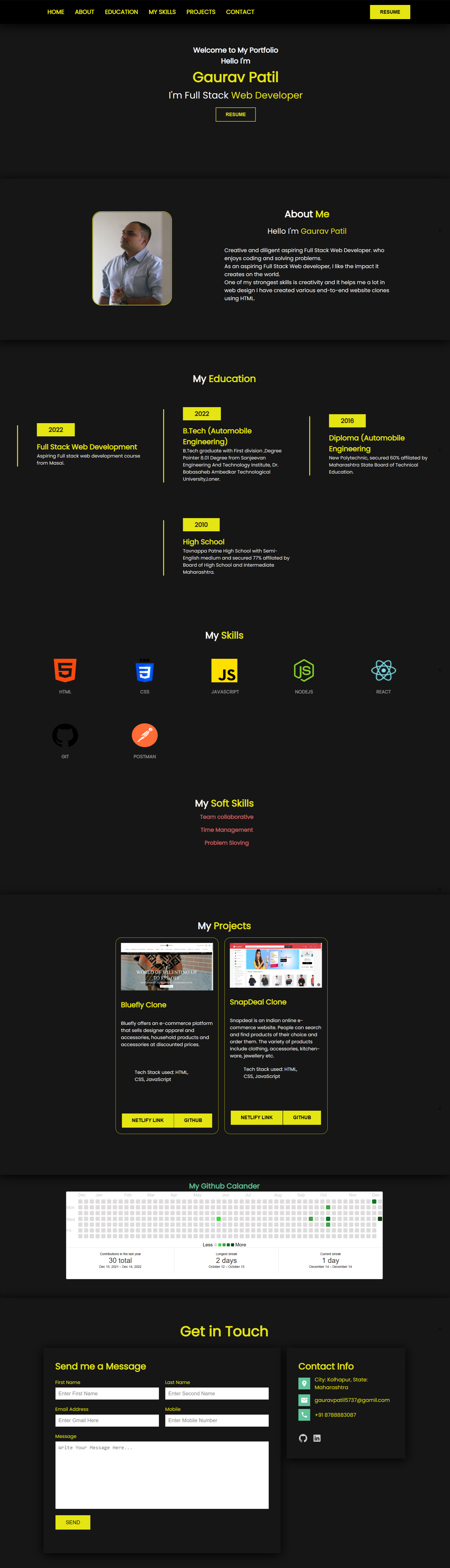 GitHub - AspiringWebGaurav/PortFolio: Digital representation of my best ...