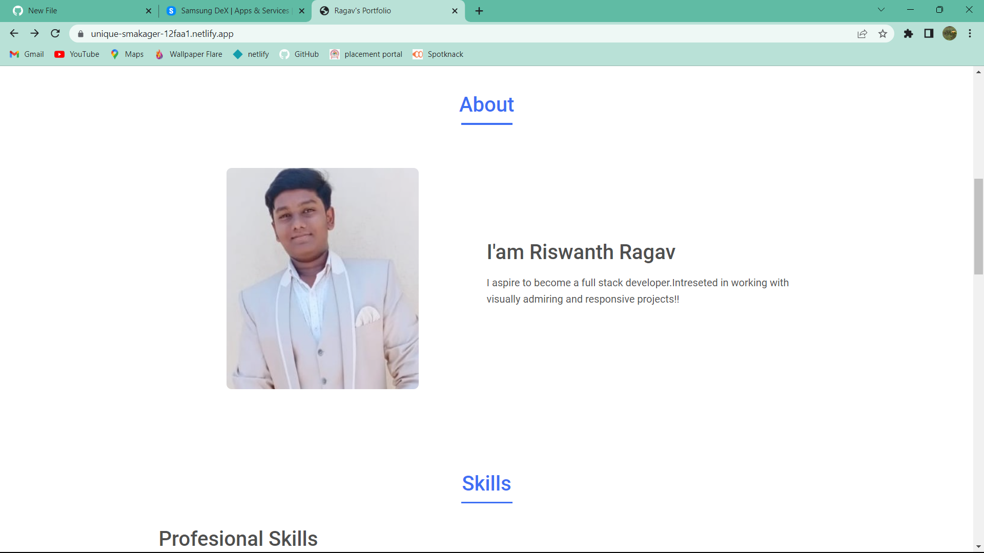 GitHub - RiswanthRagav/portfolio