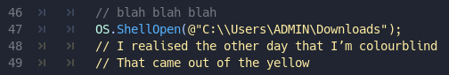 [Mono] [Editor] - Verbatim identifier character causes visual glitch ...