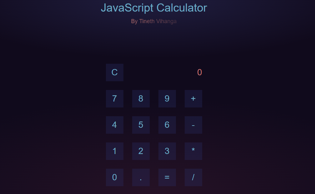 GitHub Calculator Using JavaScript